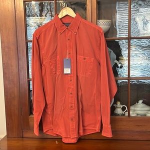NWT Men’s Coastal Cotton Button Down Casual Shirt beautiful light faded red